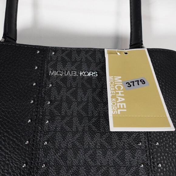 New Flawed Michael Kors Medium Pratt Bucket Shoulder Bag Purse Black $628 - Picture 4 of 8